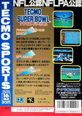 Tecmo Super Bowl (Japan) box cover back